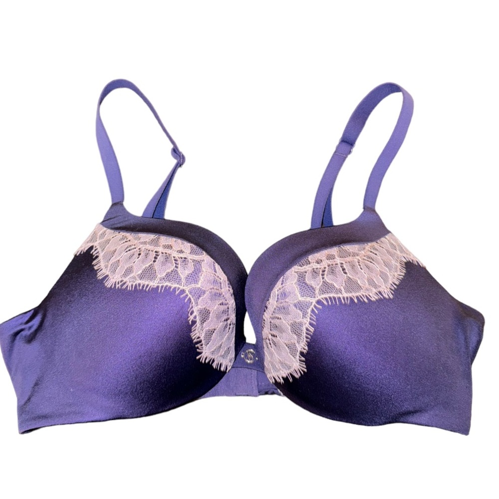 Victorias Secret Purple Satin Push Up Bra Size 34B